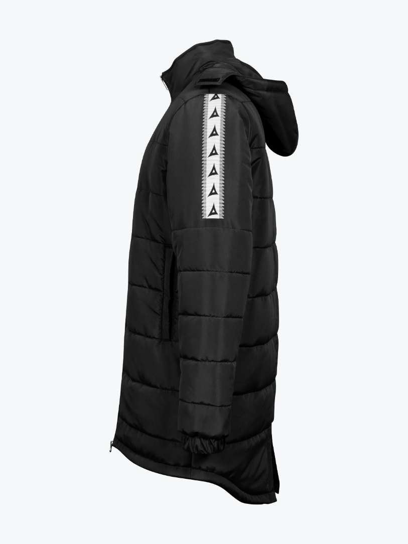 Evolve Black Football Bench Coat Avec Sport