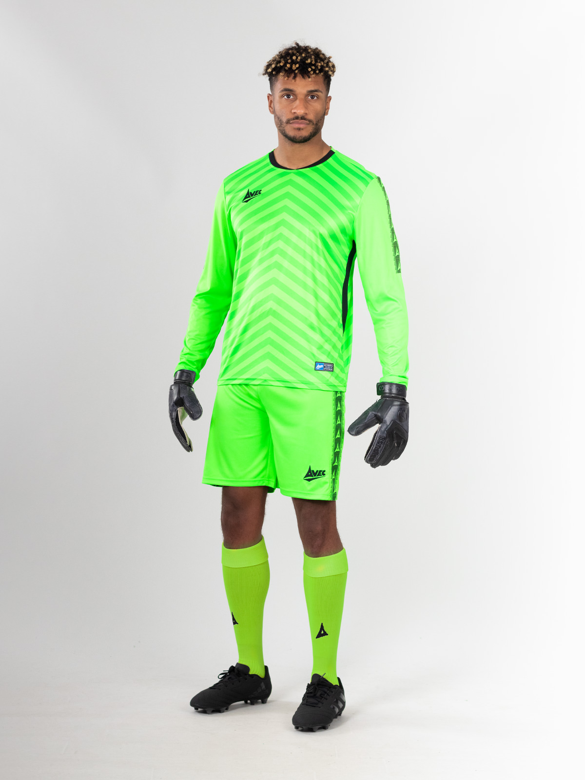 Avec Sport - Goalkeeper Football Shirt - Neon Green - Team ID Pro Goalkeeper Jersey - Mens