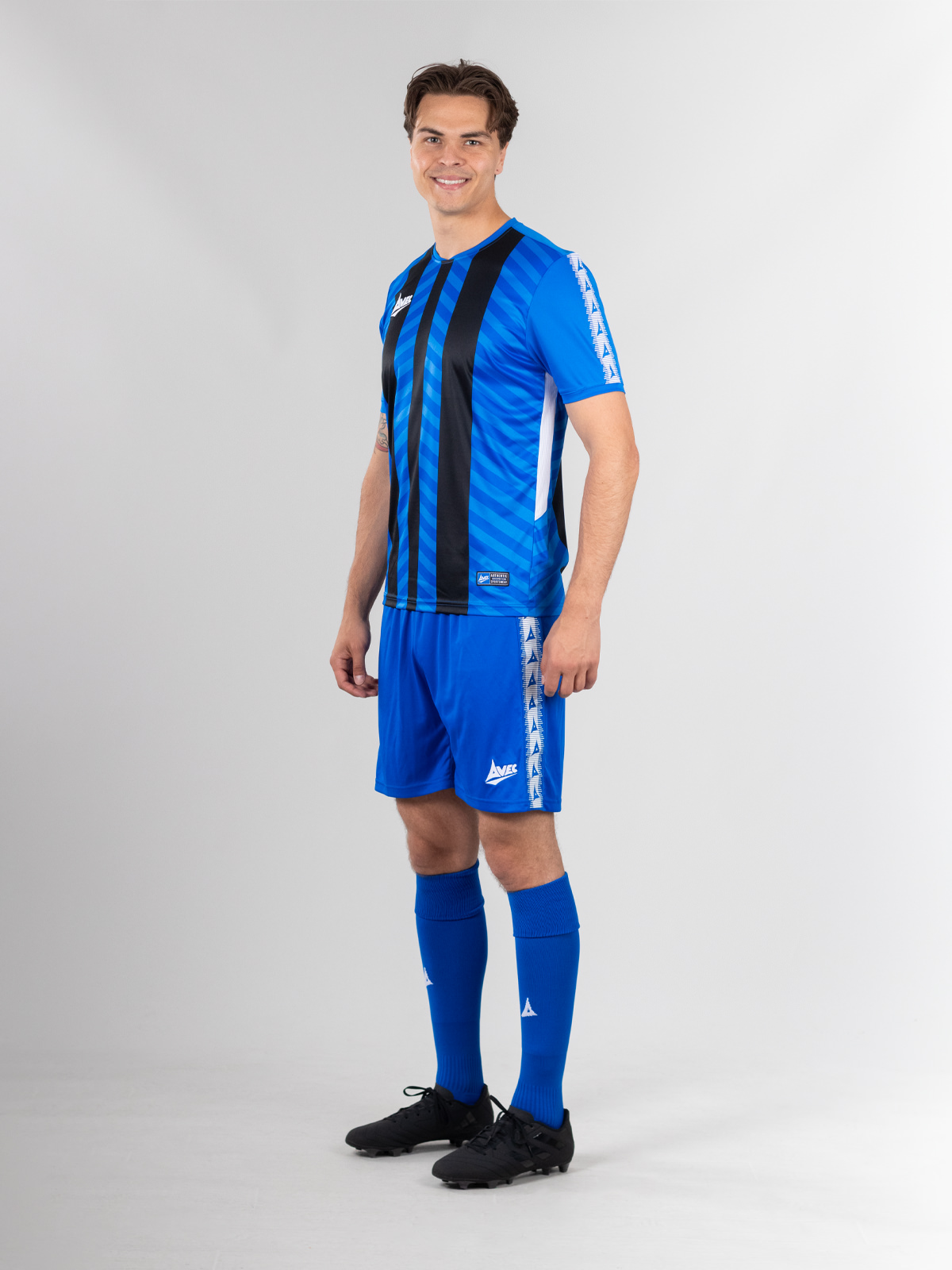 picture of team id pro stripe jersey - royal/black