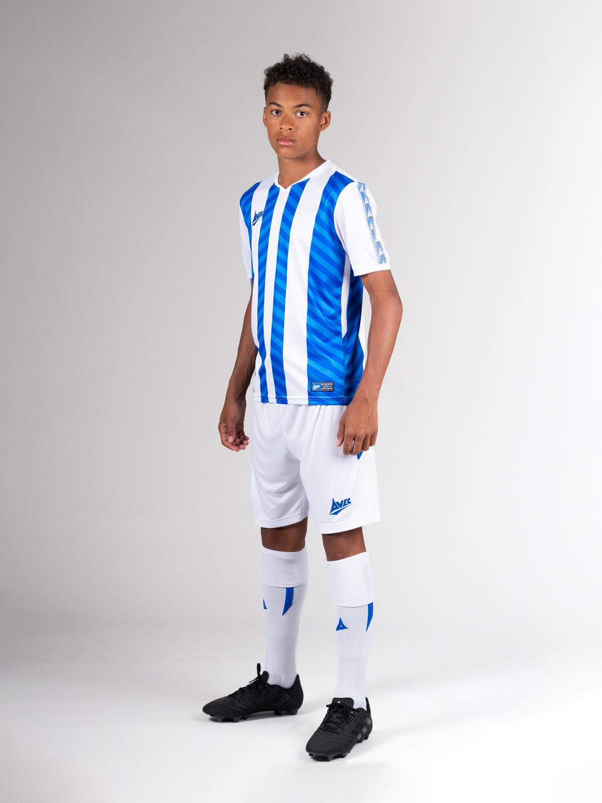 picture of team id pro stripe jersey - white/royal