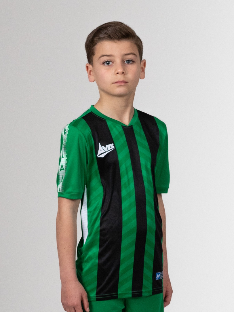Team ID Pro Green & Black Stripe Football Jersey Avec Sport