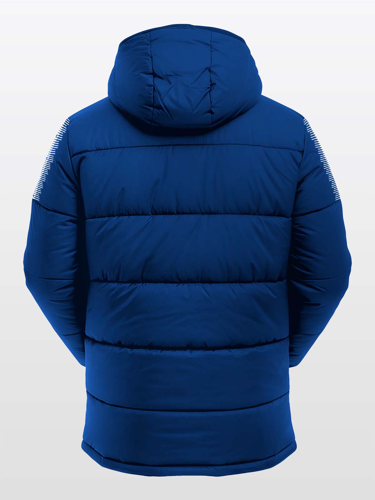 back view of the avec evolve pro padded jacket in navy