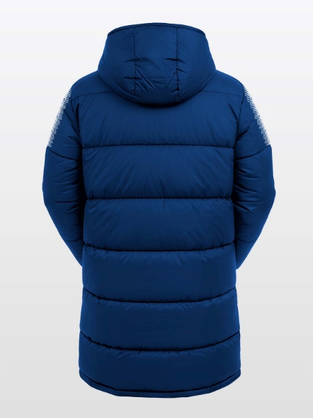 Back View of the Avec Evolve Pro Padded Bench Jacket in Navy