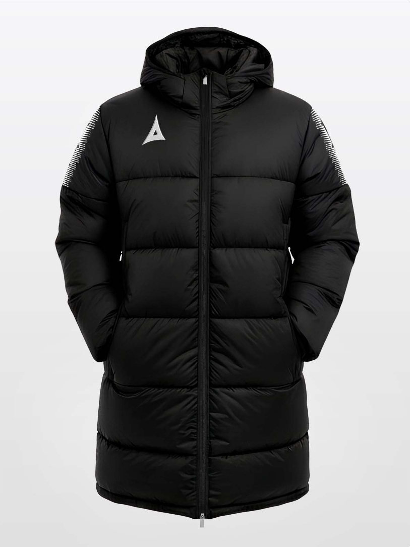 Front View of the Avec Evolve Pro Padded Bench Jacket in Black