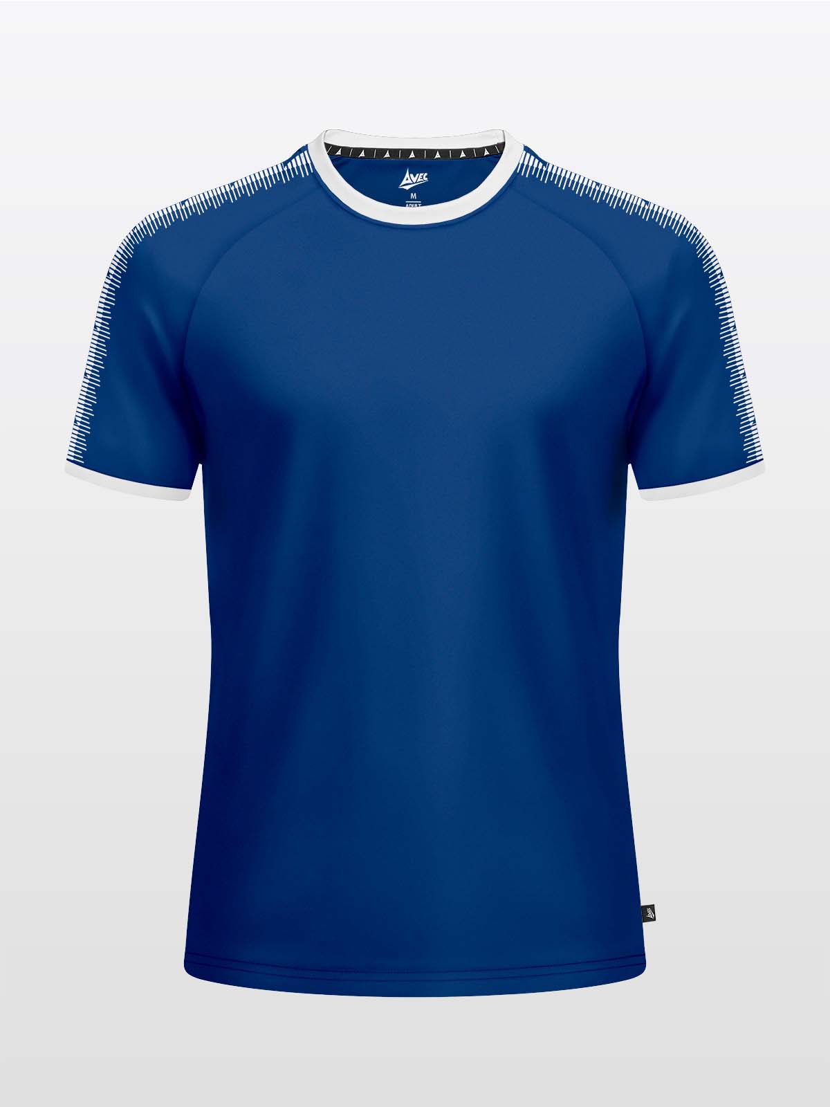 front view of the avec evolve navy t-shirt