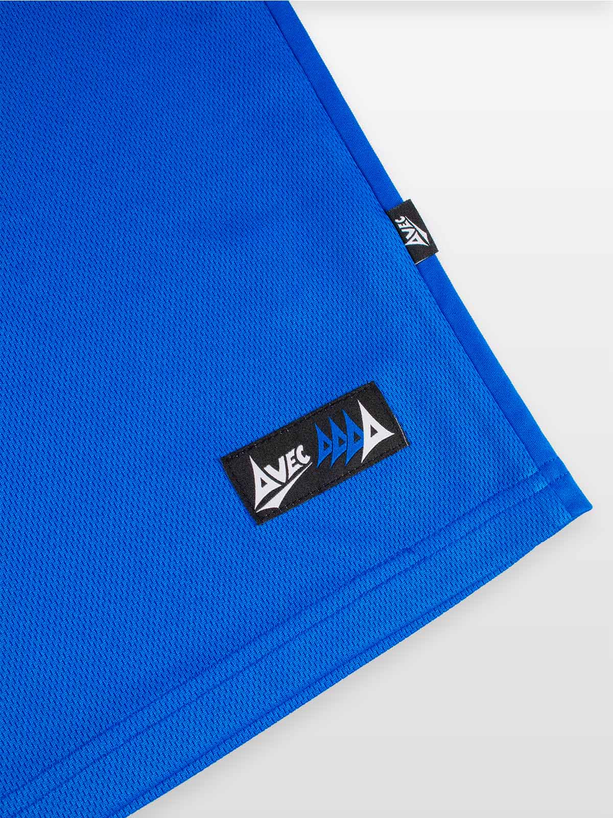 close-up of authentic sportswear id label on the avec focus 2 royal tech polo
