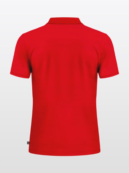 Back View of the Avec Focus 2 Red Tech Polo