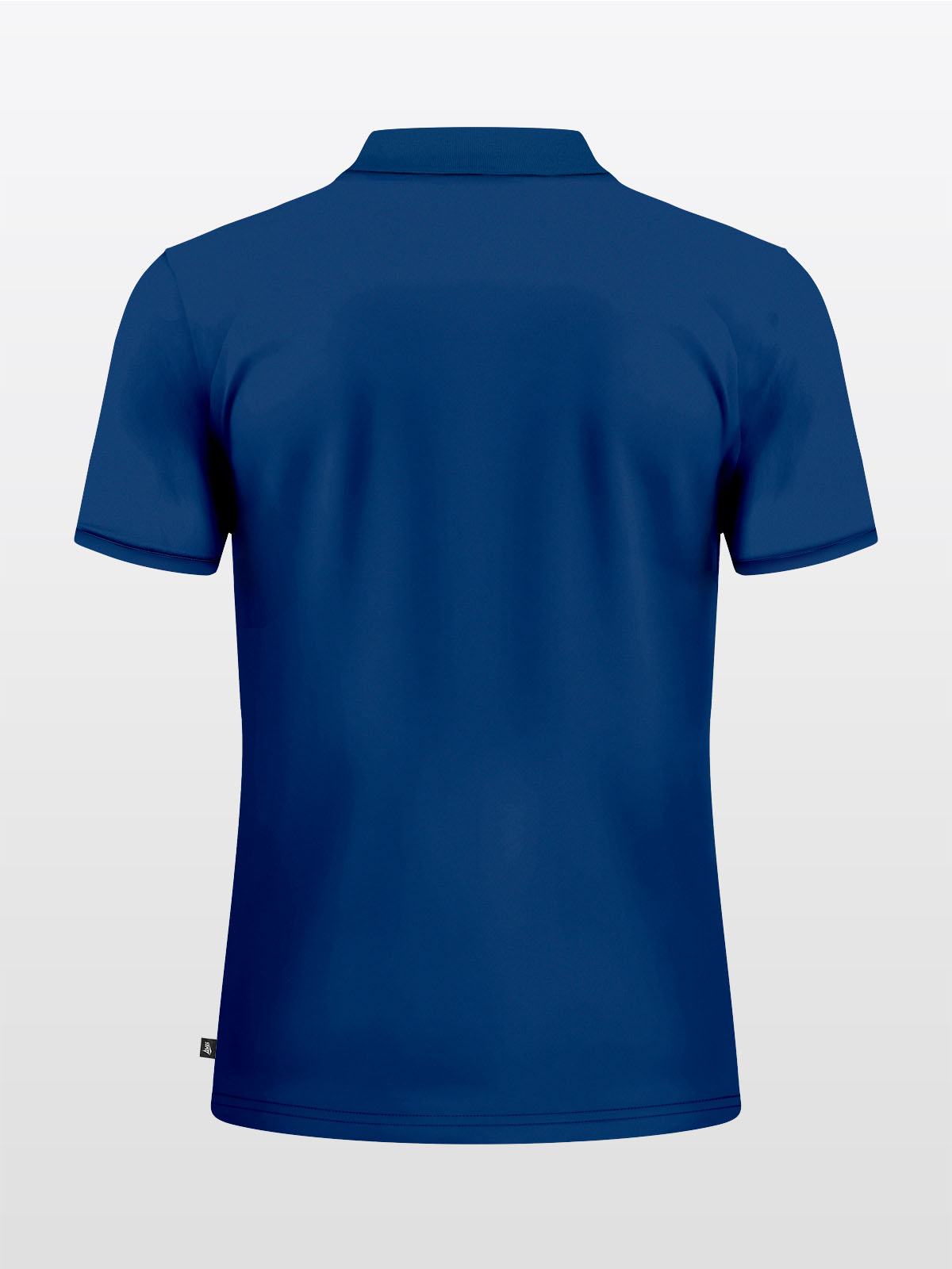 back view of the avec focus 2 navy blue tech polo