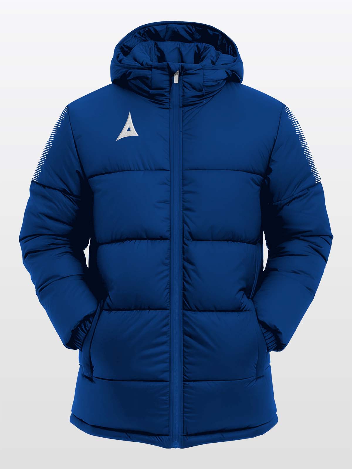 avec evolve pro padded jacket in navy – front