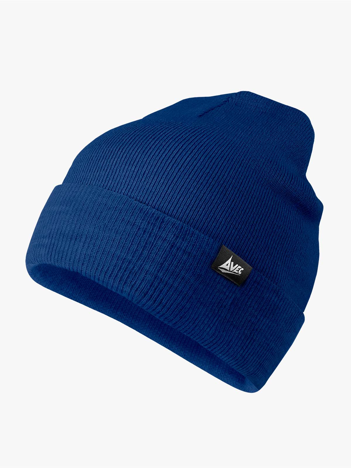 avec navy beanie hat - profile view