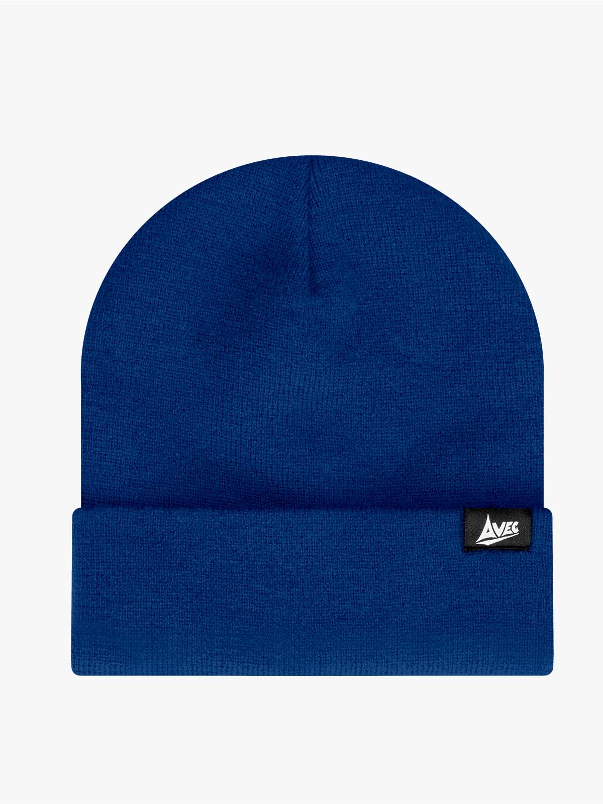 avec navy beanie hat - front view