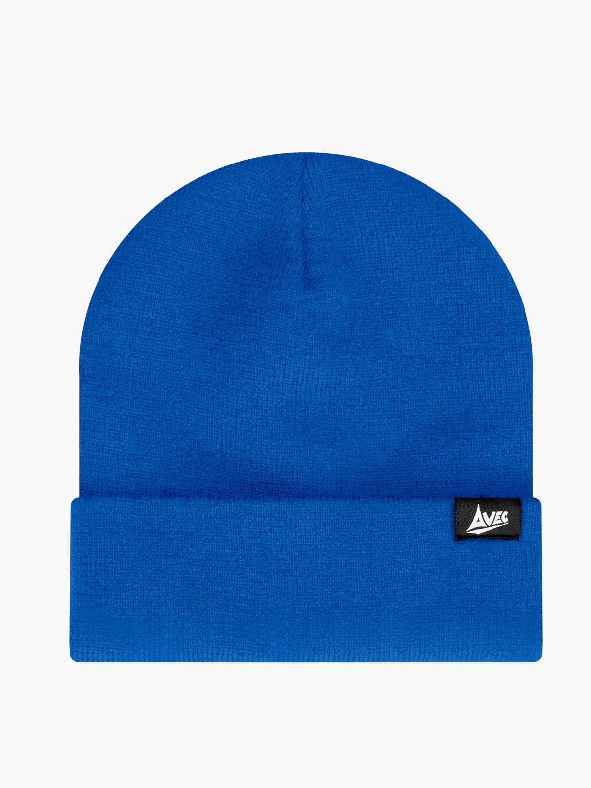 avec royal blue beanie hat - front view