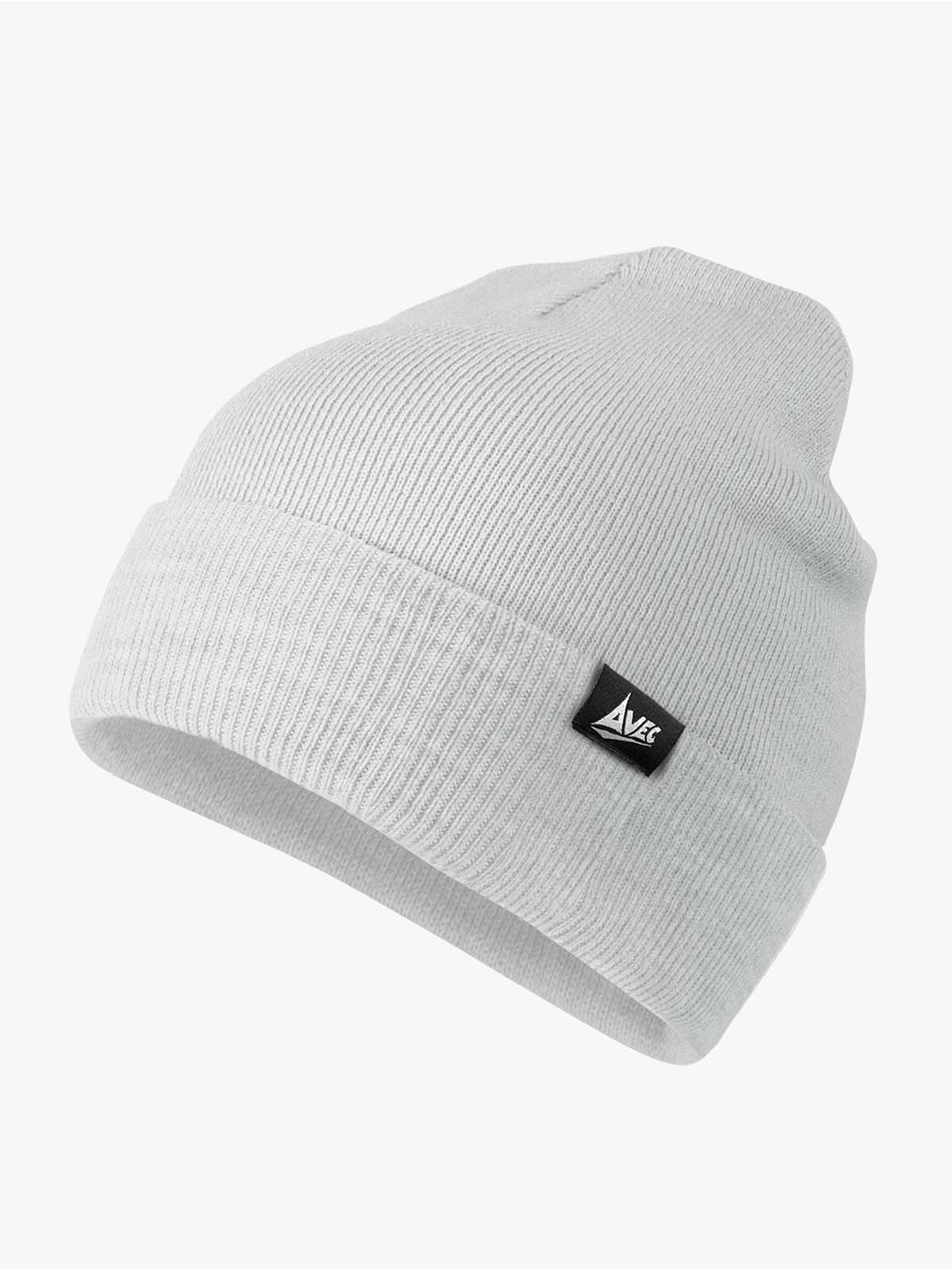 avec grey beanie hat - profile view