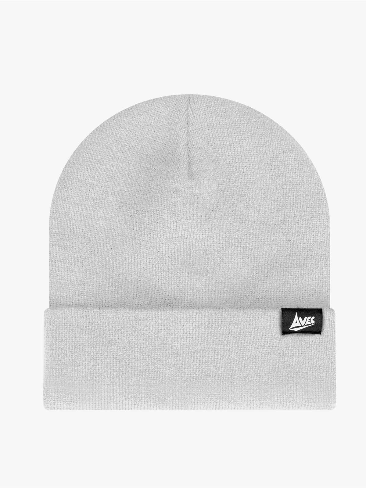 avec grey beanie hat - front view