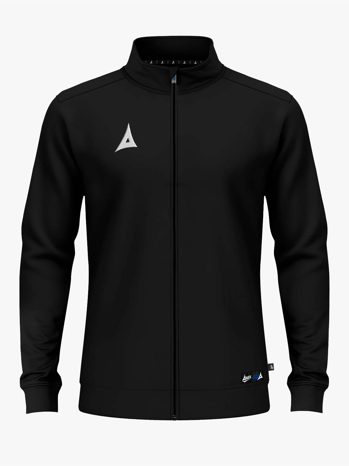 avec focus 2 black track jacket – front view