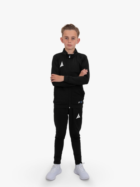 Avec Focus 2 Black Track Jacket worn by junior model – Full body shot