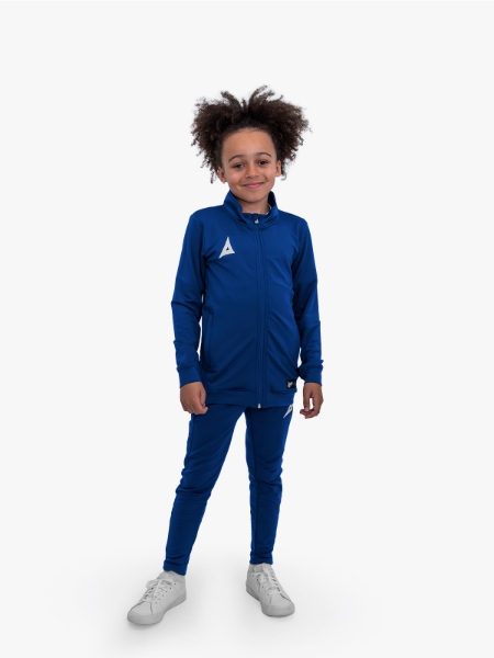 Avec Focus 2 Navy Blue Track Jacket worn by junior model – Full body shot