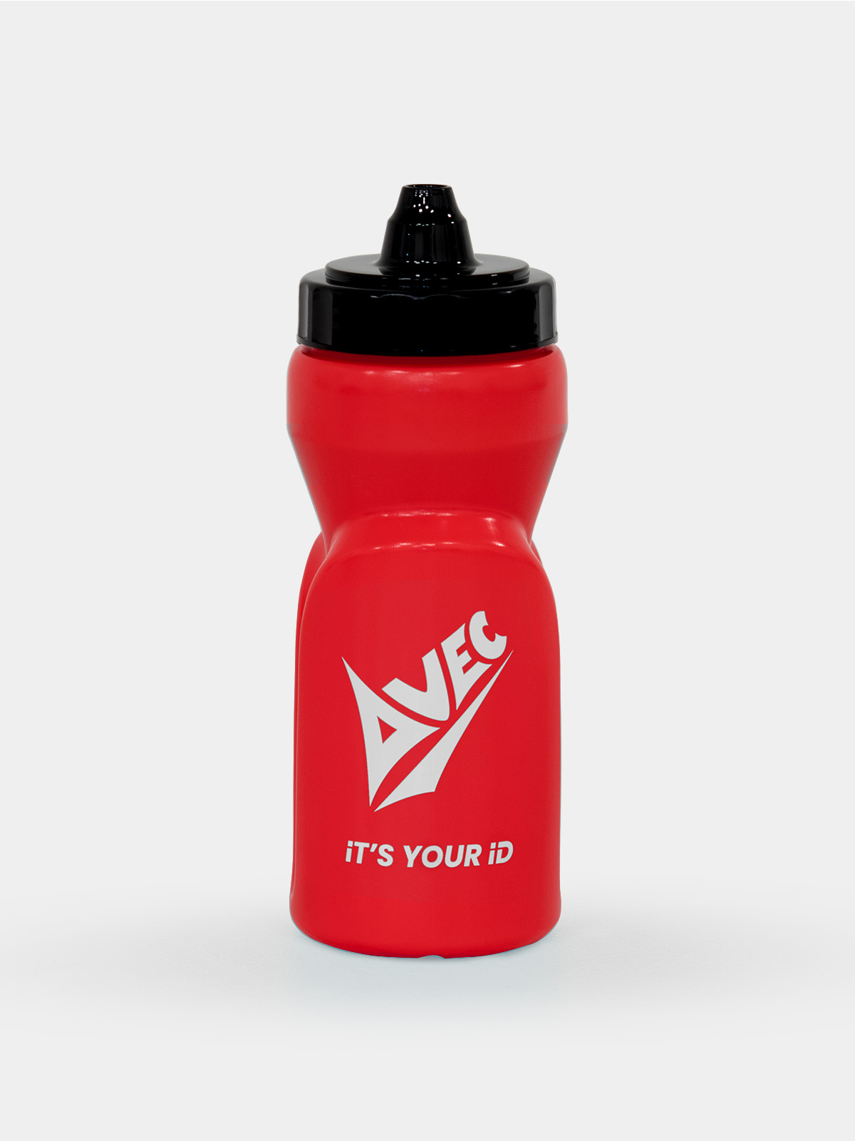 red water bottle with a self sealing nozzle