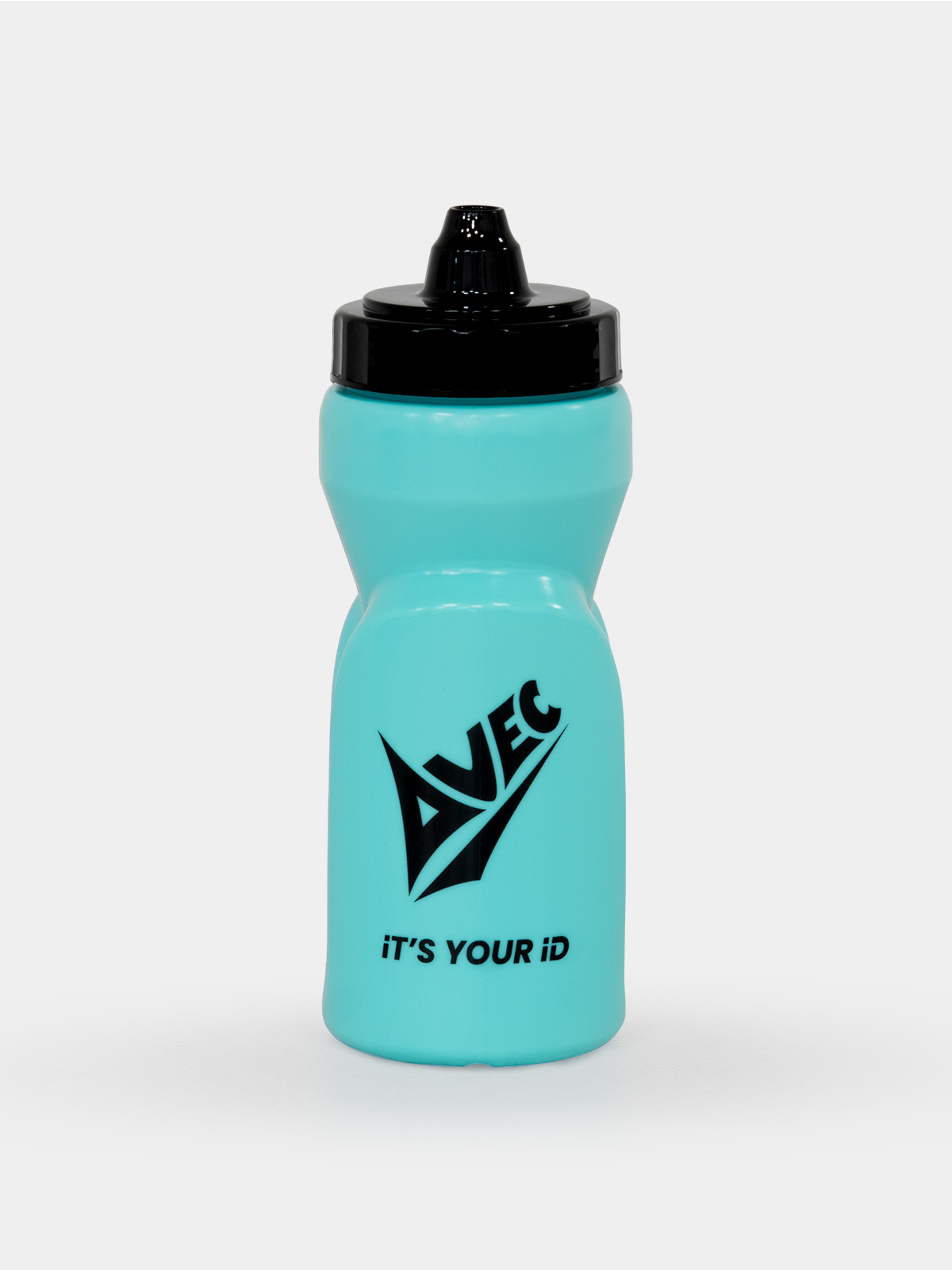 turquoise hyper blue colour water bottle with a self sealing nozzle
