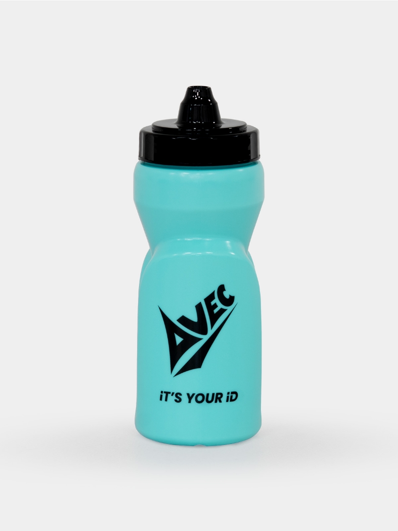 Turquoise Hyper Blue colour water bottle with a self sealing nozzle