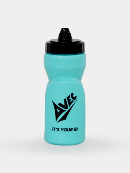 Turquoise Hyper Blue colour water bottle with a self sealing nozzle