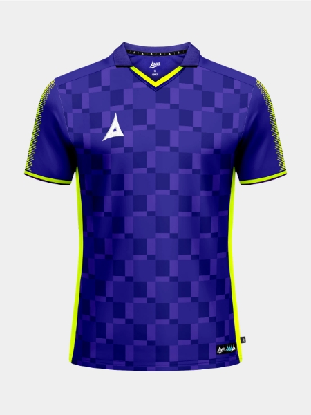 SQ Pro Jersey Purple with Neon Yellow Trim front view