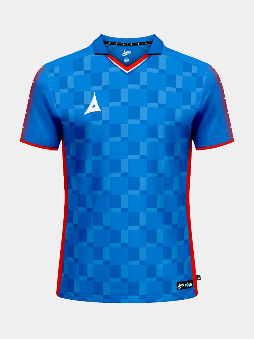 SQ Pro Jersey Royal Blue with Red Trim front view
