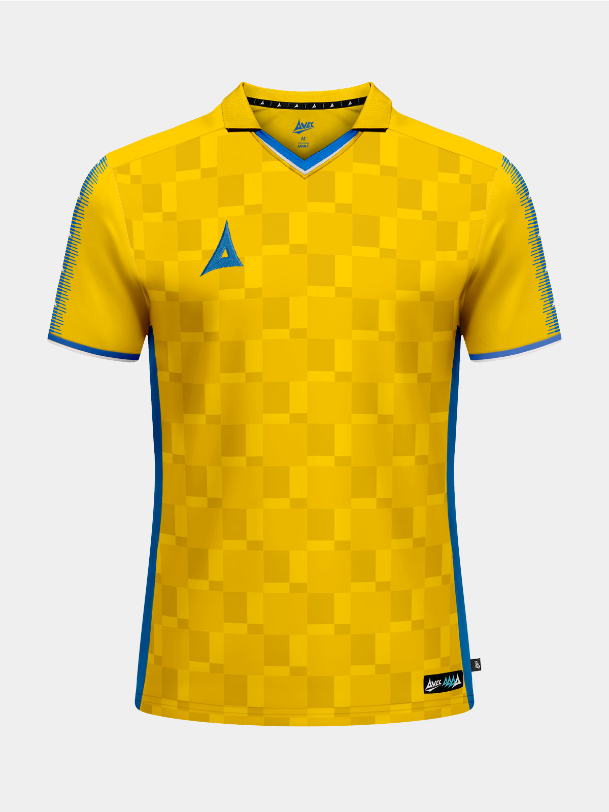 sq pro jersey yellow with royal blue trim front view