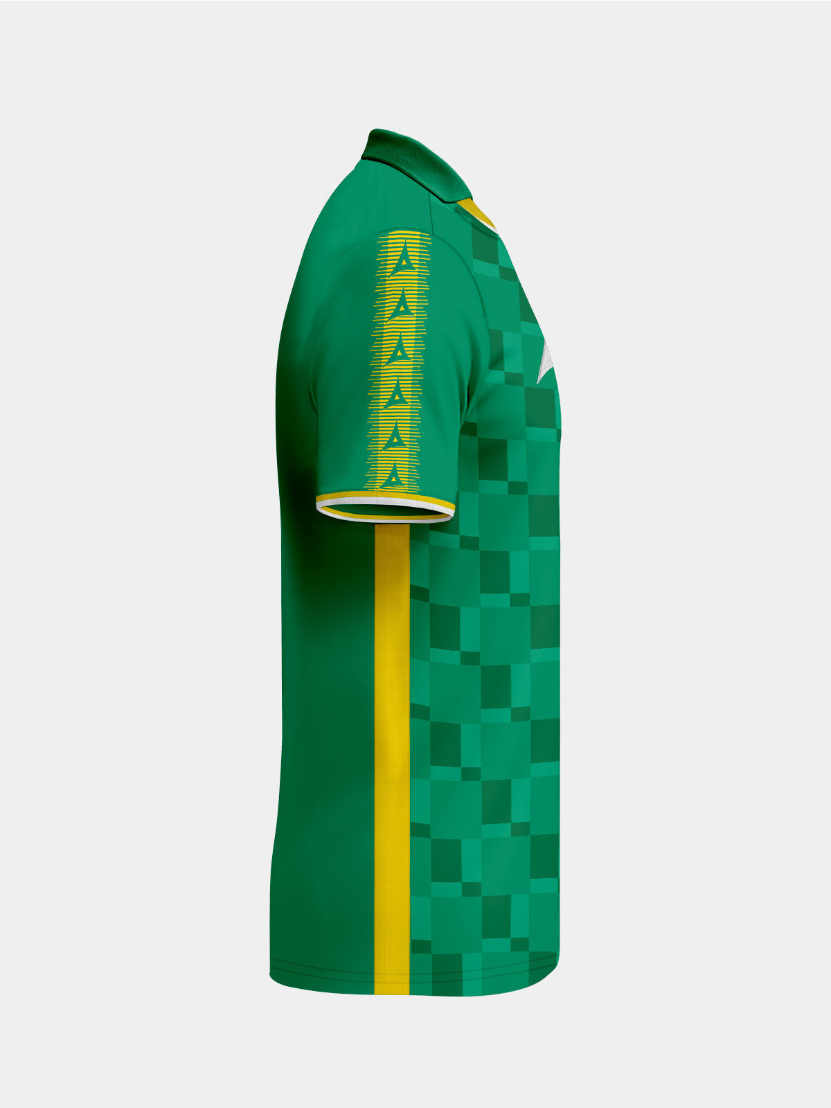 lightweight performance football jersey in green with yellow trim