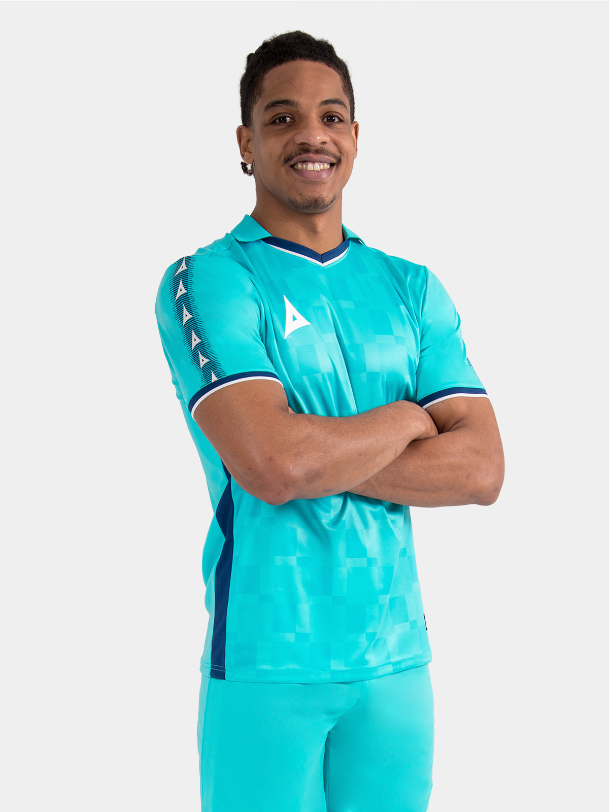 athletic fit hyper blue football jersey by avec sport