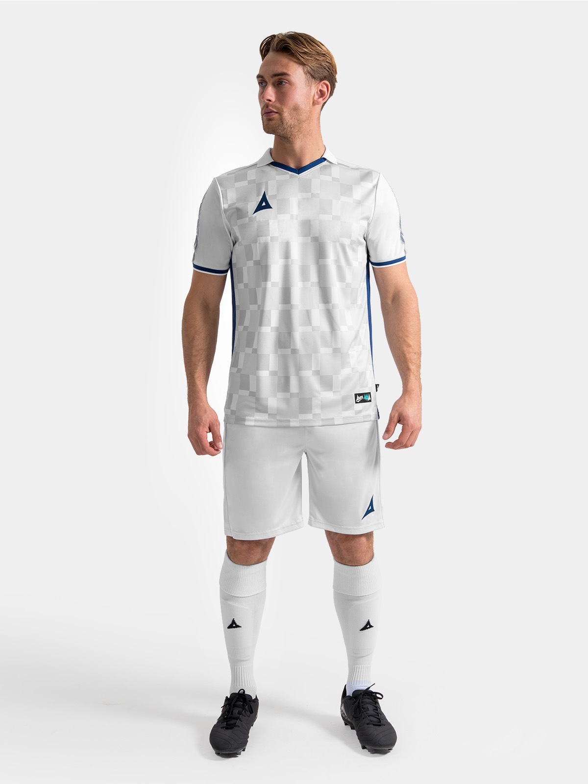 sq pro grey shirt shown as part of full kit