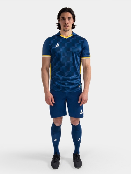 Athletic Fit full football kit in navy with yellow accents