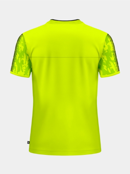 Rear view of the Neon Yellow and Black jersey, offering a clean layout for name and number customisation.