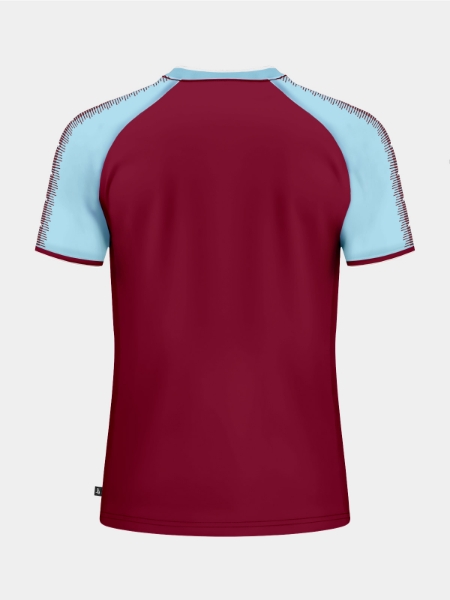 Back view of the Claret and Sky Heritage Jersey, ideal for grassroots and professional team kits.