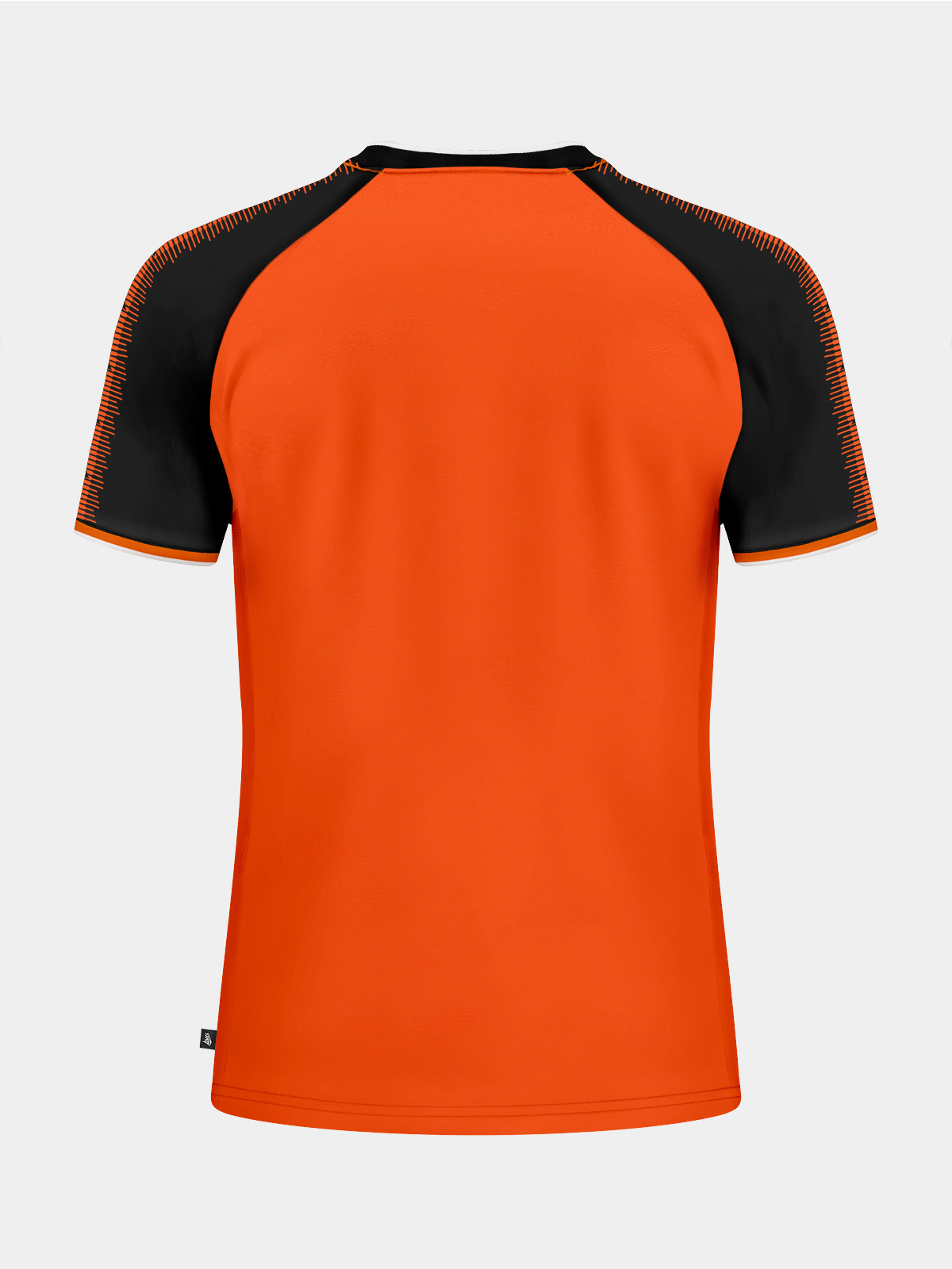 back view of the orange and black heritage jersey, perfect for team customisation and squad numbers.
