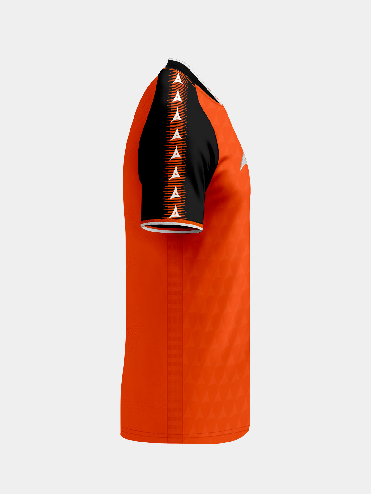 right profile of the orange and black heritage jersey showcasing the technical sleeve design.