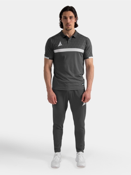 Complete Anthracite travel uniform on-model, showing a unified professional club look.