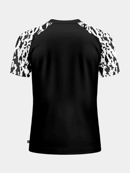 Rear view of the Black jersey, tailored for amateur and professional club personalisation.