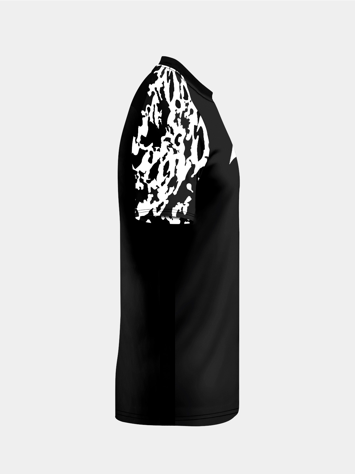 right profile of the black classic pro jersey, displaying the streamlined sleeve and embroidered branding.