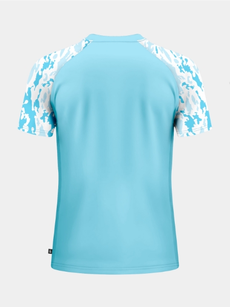 Rear perspective of the Hyper Sky jersey, showing the solid blue back designed for professional squad customisation
