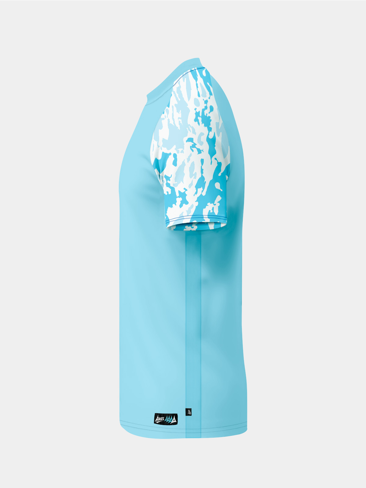 left profile of the hyper sky jersey highlighting the integrated ultra-mesh side panels for enhanced breathability