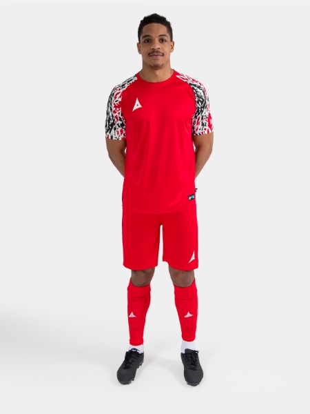 Full body kit view of the Red Classic Pro Jersey on-model, demonstrating a unified professional appearance.