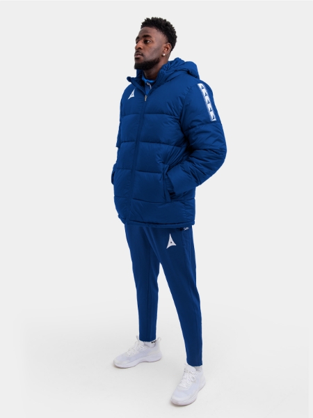 Avec Evolve Pro Padded Jacket in Navy worn by model – full-body shot