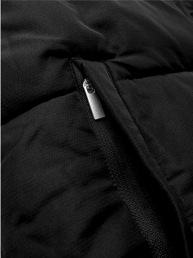 avec evolve pro padded jacket in black – adjustable ribbed hem