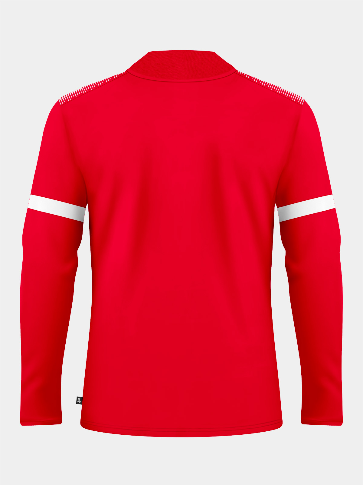 rear view of the red evolve pro training top, highlighting the durable performance fabric and elite squad aesthetic.