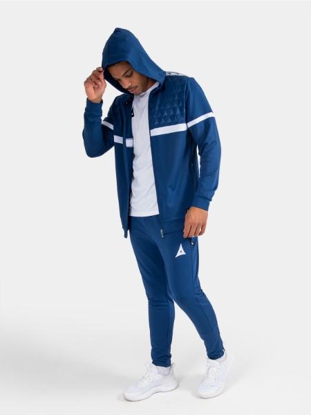 Full-length squad travel kit in Navy, featuring the Evolve Pro FZ hoody for a unified professional appearance.