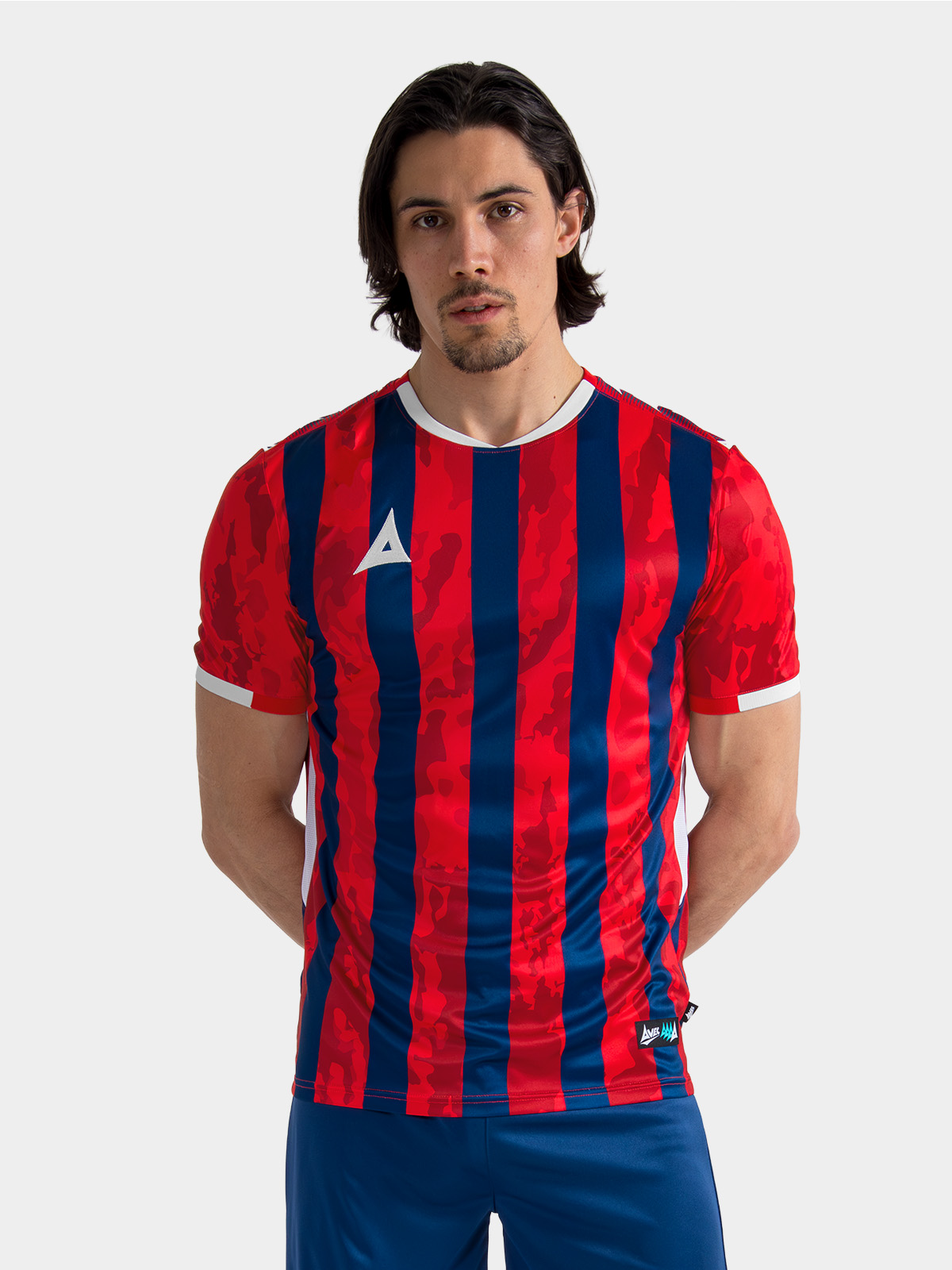 picture of pro intent stripe jersey - red/navy