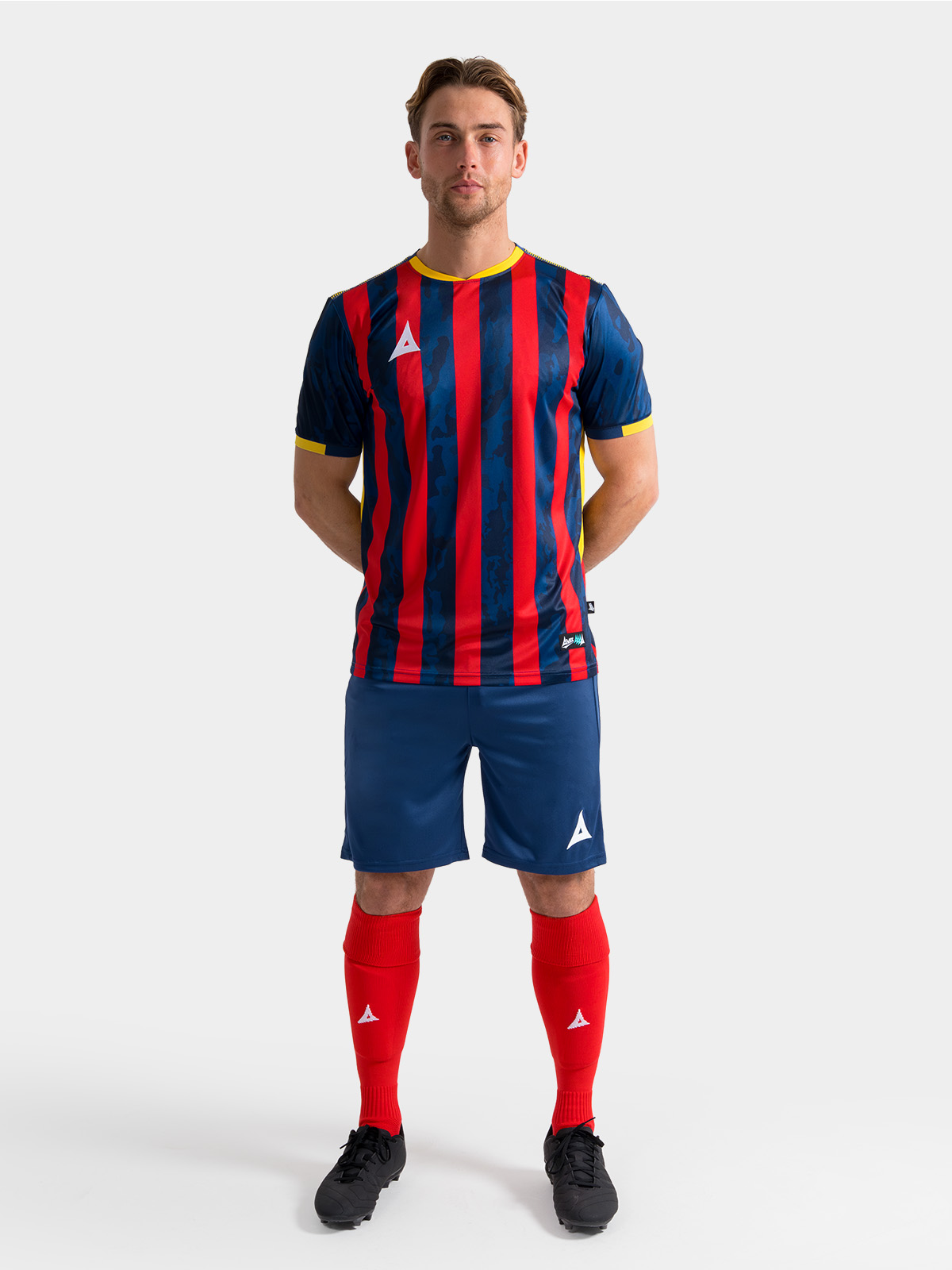 picture of pro intent stripe jersey - navy/red/yellow