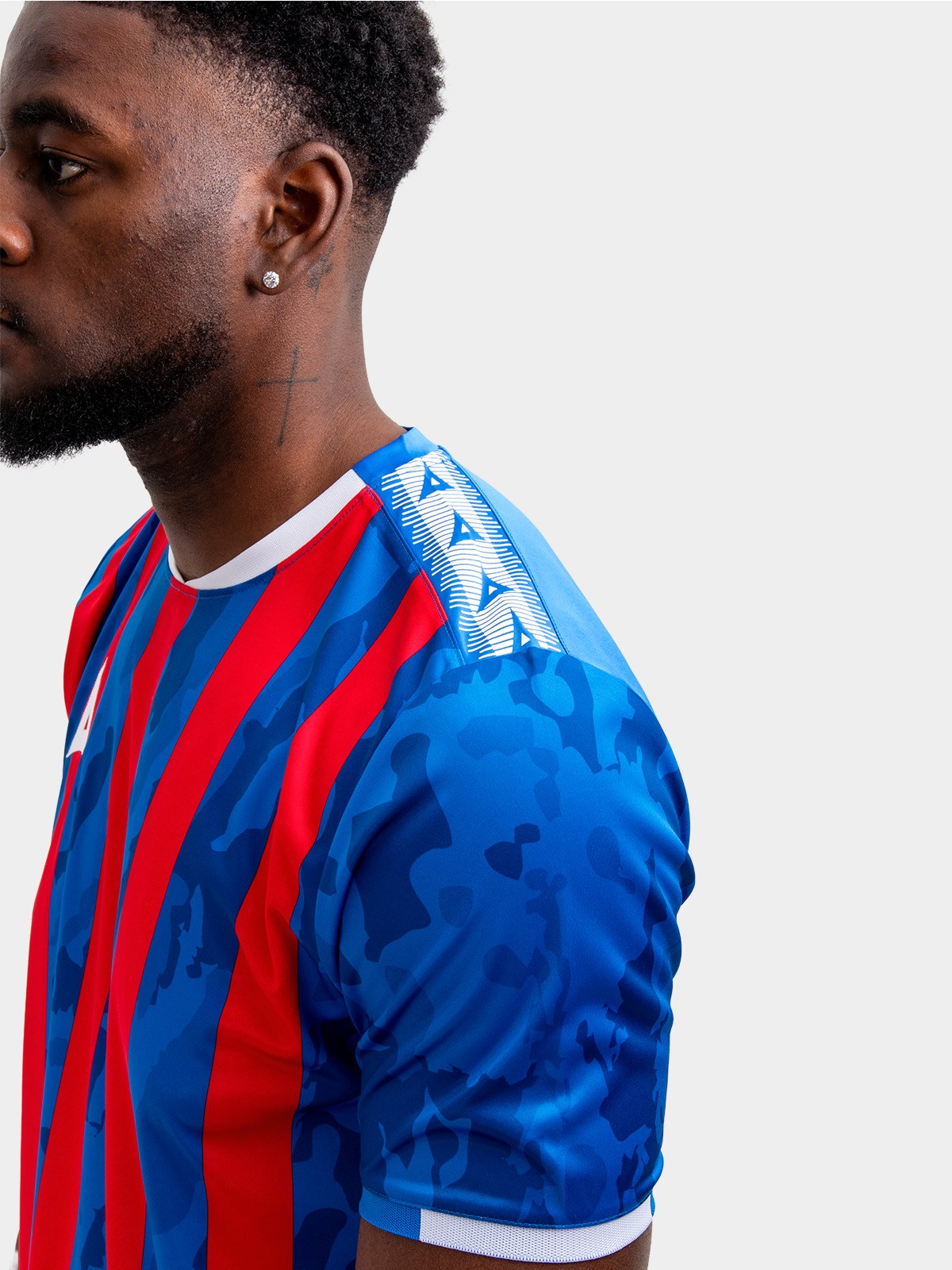 picture of pro intent stripe jersey - royal/red