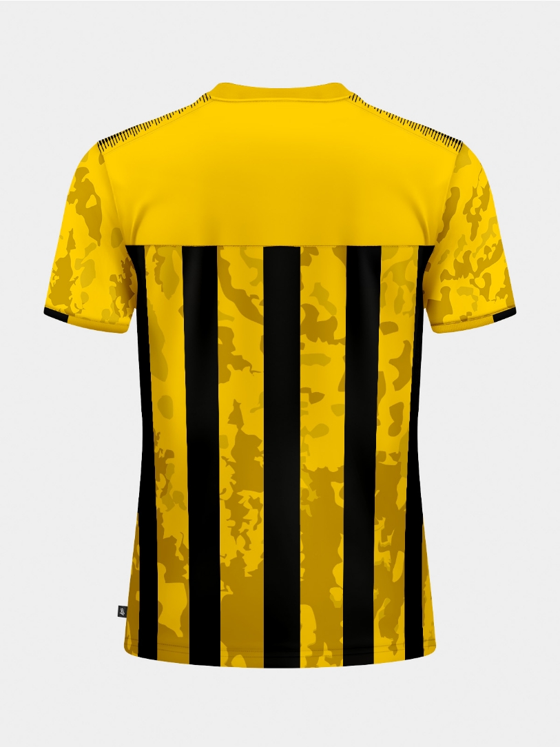 Yellow & Black Football Top | Striped Jerseys | Avec Sport